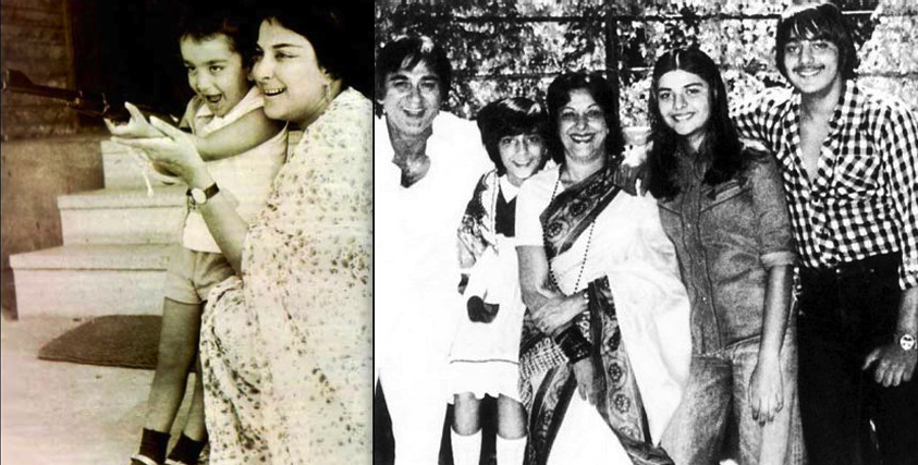 Nargis older with family
