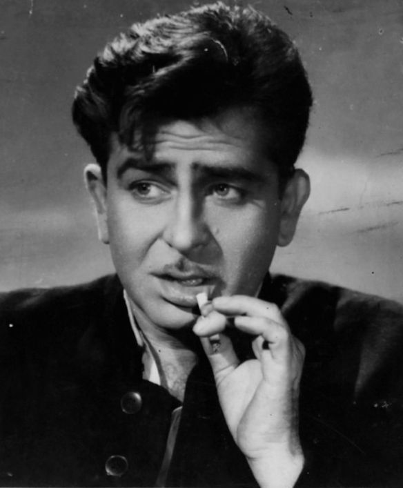 Raj Kapoor in a promotional photograph for Dil Hi To Hai sporting an 'm' mustache.