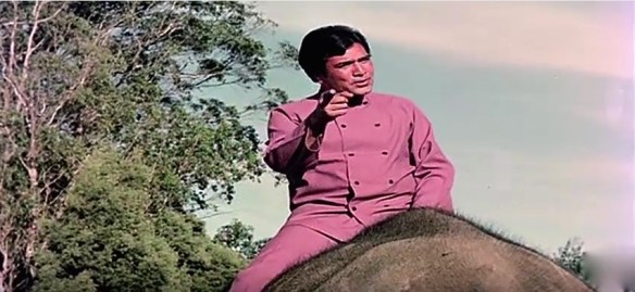 Rajesh Khanna riding an elephant in haathi mere saathi.jpg