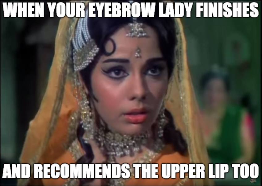 Bollywood meme eyebrows